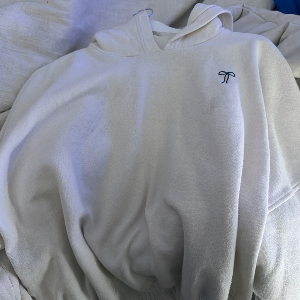 Aerie Cream Hoodie With Subtle Logo